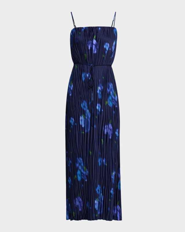 Blurred Poppy Column Dress